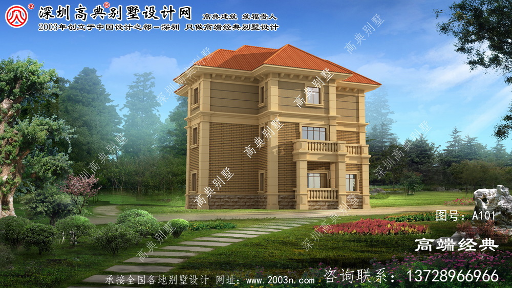 卢湾区复式三层的欧式自建别墅设计图
