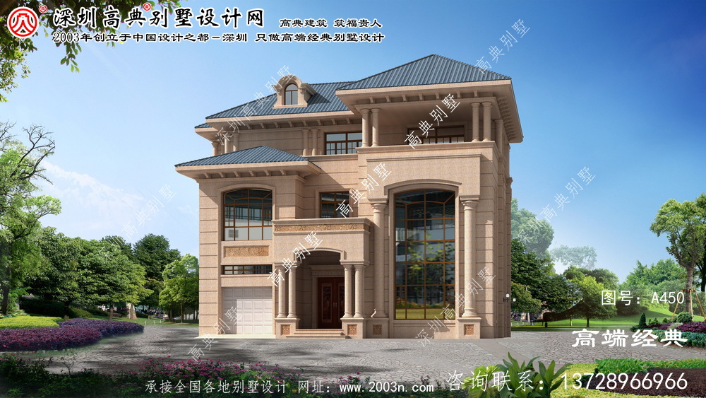 安吉县三层半楼房设计图