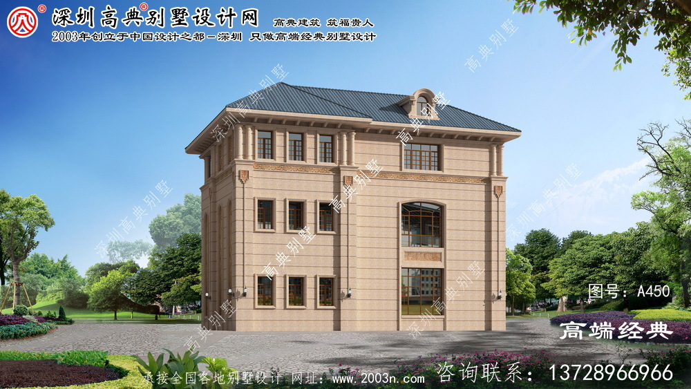 安吉县三层半楼房设计图
