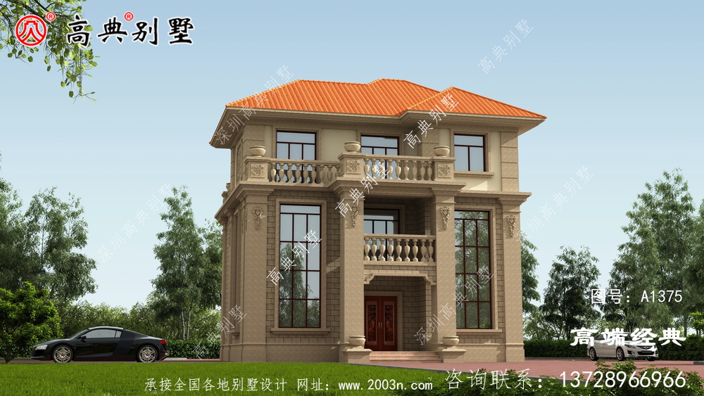 平凉市乡村双复式三层别墅	