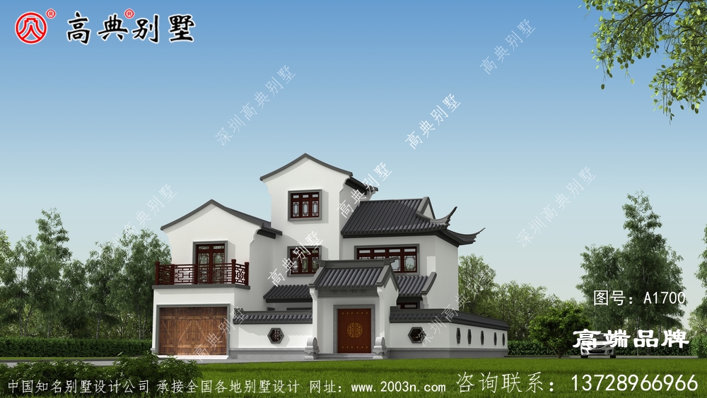 私人建房设计图中式风格带车库