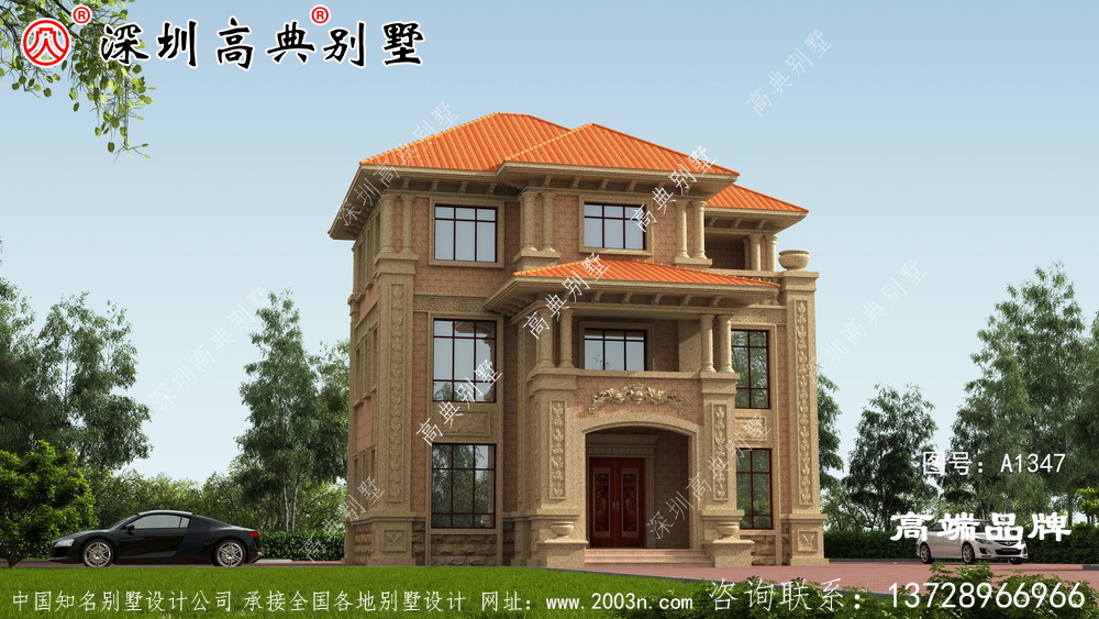 三层农村自建房设计图，简约外观