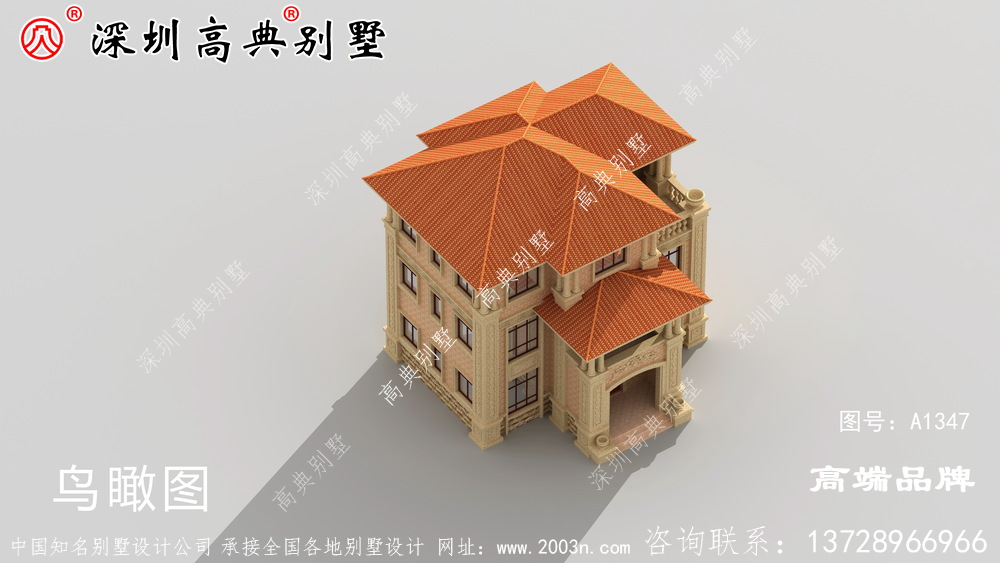 三层农村自建房设计图，简约外观