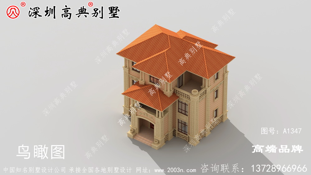三层农村自建房设计图，简约外观