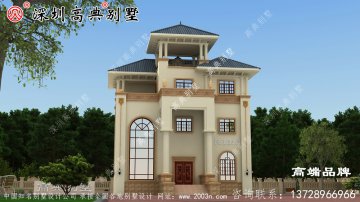 三层别墅设计图，造价40万，带飘
